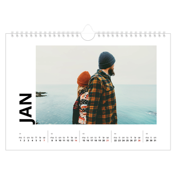 Fotokalender A4 — Hvit kalender