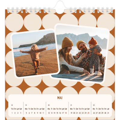 Månedskalender kvadratisk — Retro mønstre [kalender-forside]