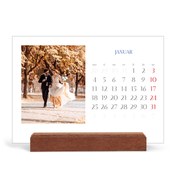 Bordkalender med trestativ - Liggende — Klassisk kobolt