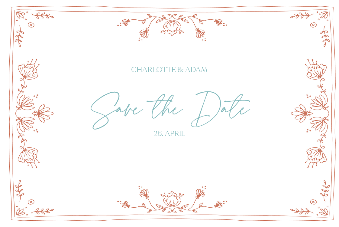 Save the date — Blomstertegninger