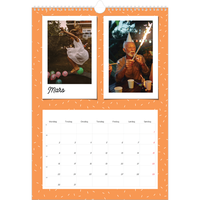 A3 Månedskalender — Fargerike minner [Mars]