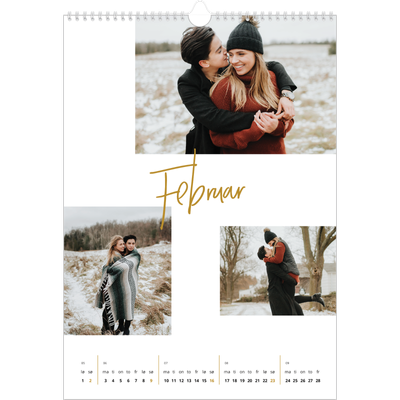 A3 Månedskalender — Gullstift [Februar]