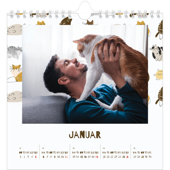Fotokalender Kvadratisk — Leken kattunge