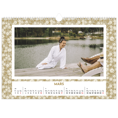 Fotokalender A3 — Blomstermønster [Mars]