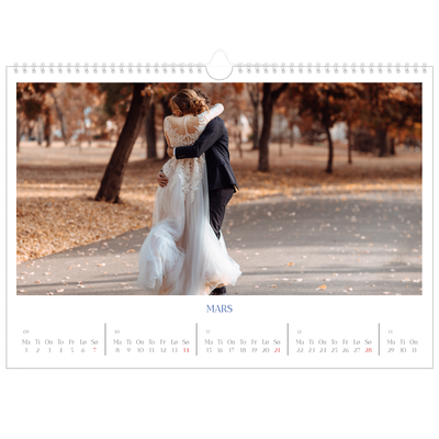 Fotokalender A3 — Klassisk kobolt [Mars]