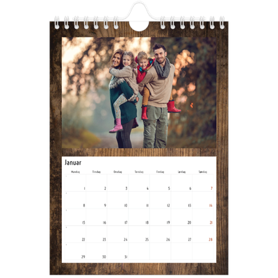 Fotokalender A5 — Paneler i tre [Januar]