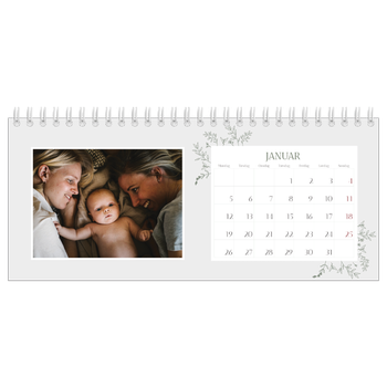 Bordkalender med foto — Håndtegnet blomster