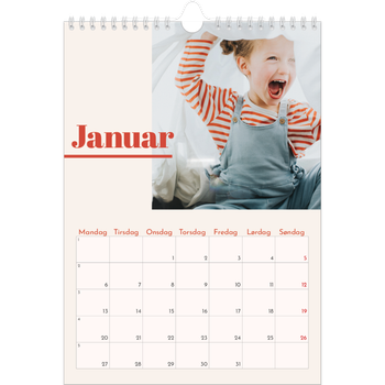 Fotokalender A4 — Kalender 90-talls stil