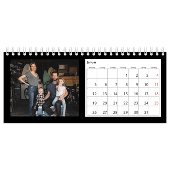 Bordkalender med foto — Svart ramme
