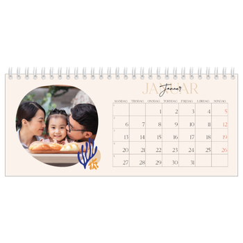 Bordkalender med foto — Minimalistisk korall