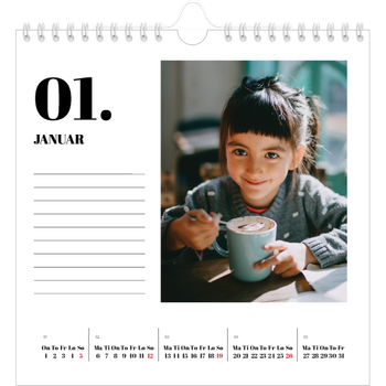 Fotokalender Kvadratisk — Serif og øyeblikk