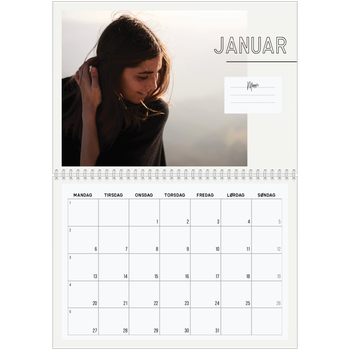 Fotokalender A4 dobbel — Kalender notater