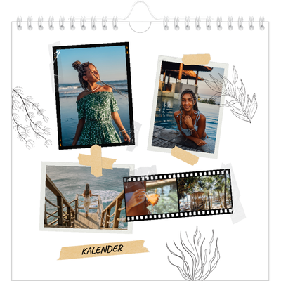 Månedskalender kvadratisk — Scrapbook stil [kalender-forside]