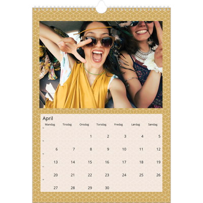 A3 Månedskalender — Geometrisk [April]