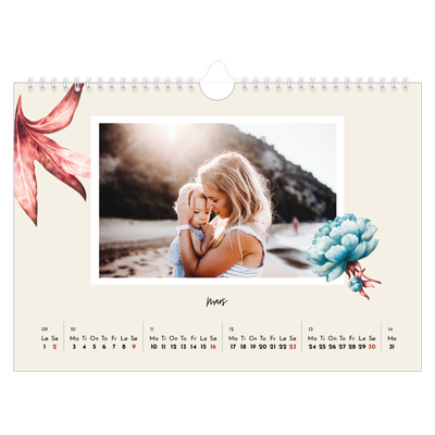 Fotokalender A4 — Malte blomster [Mars]