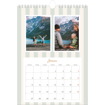 Fotokalender A4 — Skrift og striper