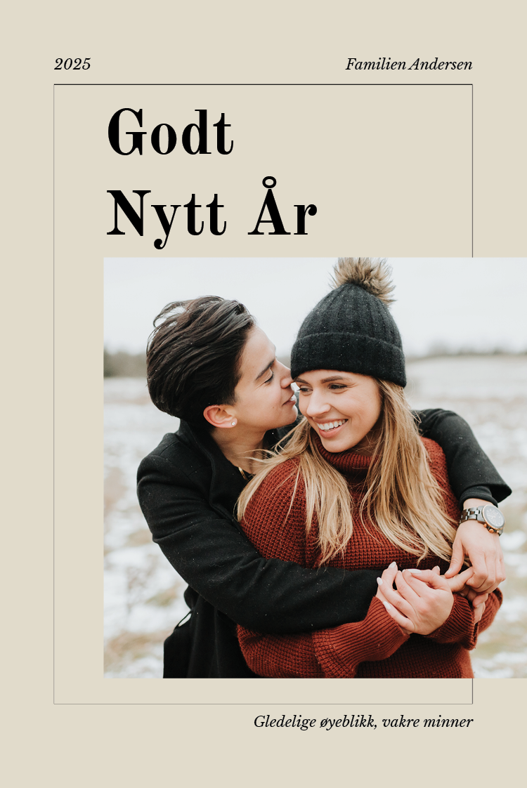 Fotokort — Sort enkel ramme