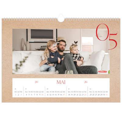 Fotokalender A3 — Røde detaljer [kalender-forside]