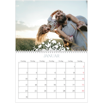 Fotokalender A4 dobbel — Blomstermotiv