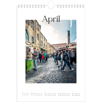 Fotokalender A4 (20 x 30 cm) — Min reiseskildring [April]