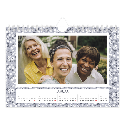 Fotokalender A5 — Blomstermønster [Januar]