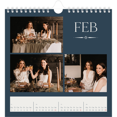 Månedskalender kvadratisk — Skifer & seriffer [Februar]