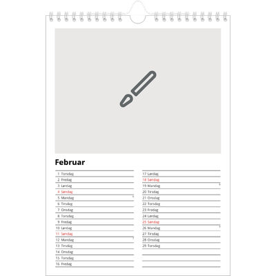 Fotokalender A4 (20 x 30 cm) — Design selv [Februar]
