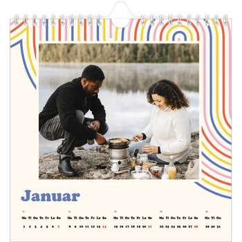 Fotokalender Kvadratisk — Retro striper