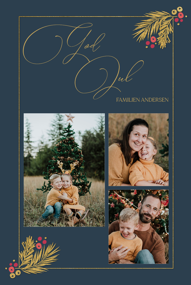 Fotokort — Blå jul