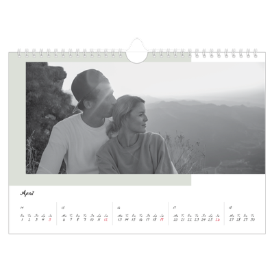 Fotokalender A4 — Fargerike rammer [April]