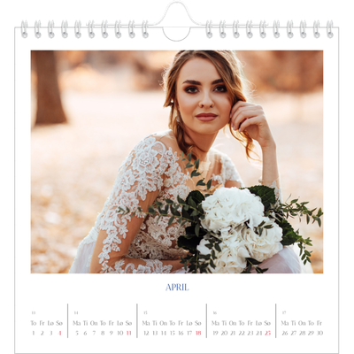 Månedskalender kvadratisk — Klassisk kobolt [April]
