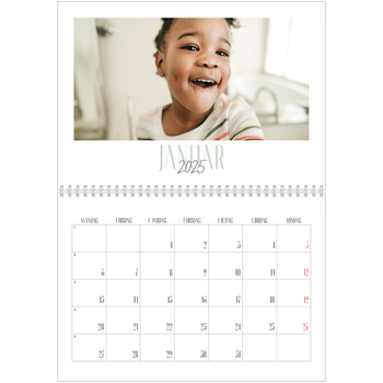 Fotokalender A4 dobbel — Flere fonter