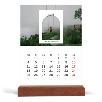 Bordkalender med trestativ - Stående — Den åpne buen [Januar]