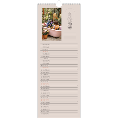 Fotokalender smal  — Enkel botanisk [kalender-forside]