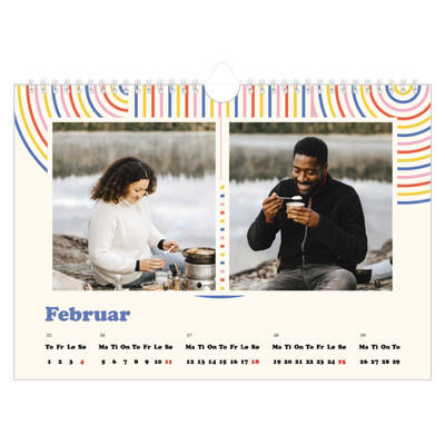 Fotokalender A4 — Retro striper [Februar]