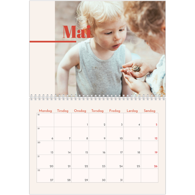 Fotokalender A4 dobbel (30 x 40 cm) — Kalender 90-talls stil [kalender-forside]