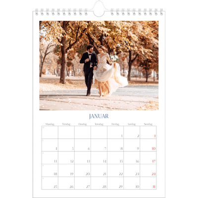 Fotokalender A4 (20 x 30 cm) — Klassisk kobolt [Januar]