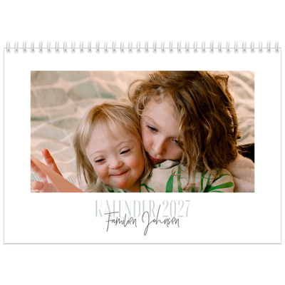 Fotokalender A4 dobbel (30 x 40 cm) — Flere fonter [kalender-forside]