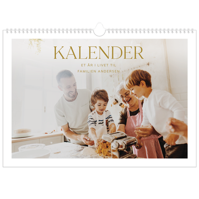 Fotokalender A3 — Gull stor skrift [kalender-forside]