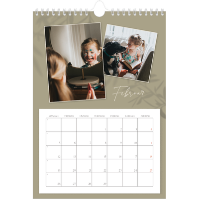 Fotokalender A4 (20 x 30 cm) — Jordnært design [Februar]