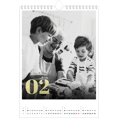 Fotokalender A4 (20 x 30 cm) — Glitter tall [Februar]