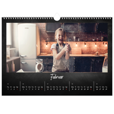 Fotokalender A3 — Tavle bakgrunn [Februar]