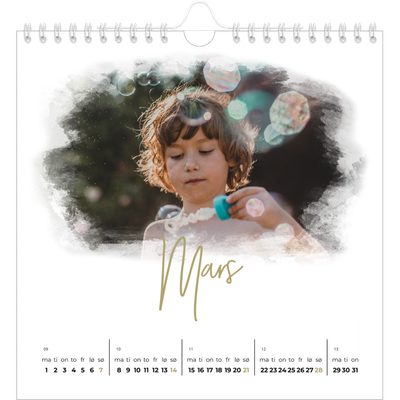 Månedskalender kvadratisk — Diffuse bilderammer [Mars]