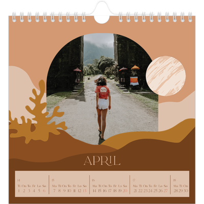 Månedskalender kvadratisk — Nøytrale fjell [April]