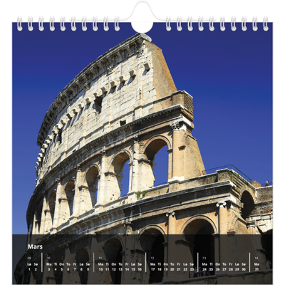 Månedskalender kvadratisk — Transparent kalender [Mars]