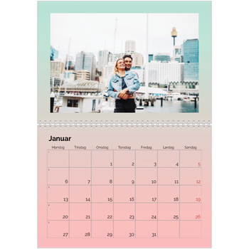 Fotokalender A4 dobbel — Pastelltoner