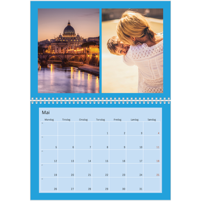 Fotokalender A4 dobbel (30 x 40 cm) — Skarpe farger [kalender-forside]