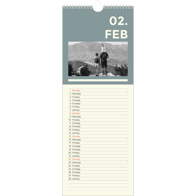 Fotokalender smal  — Moderne og dristig [Februar]