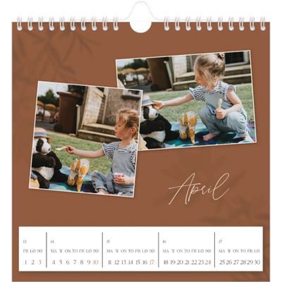 Månedskalender kvadratisk — Jordnært design [April]