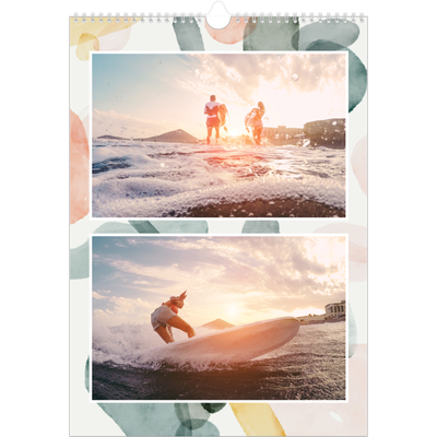 A3 Månedskalender — Akvarellformer [kalender-forside]
